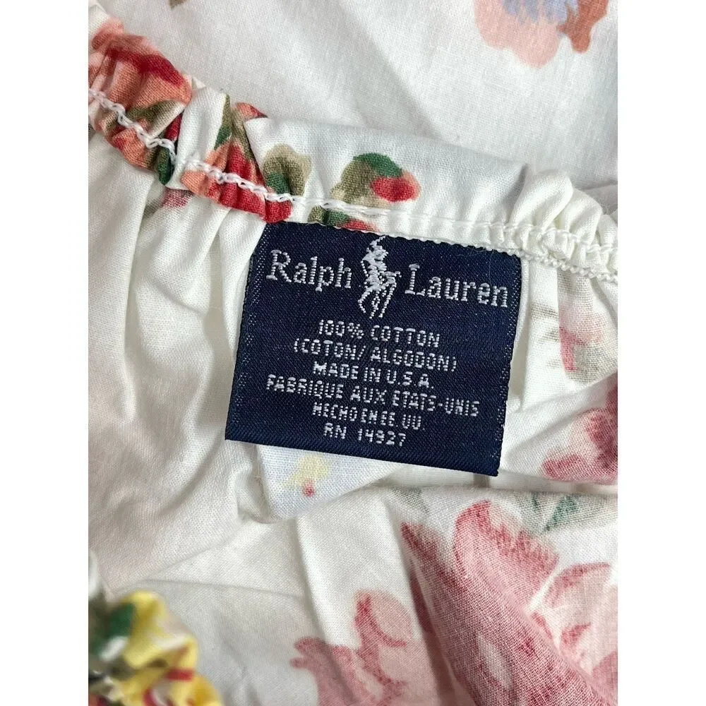 Ralph Lauren Petticoat Twin Sheet Set Flat & Fitted Floral Vintage NEW UNUSED